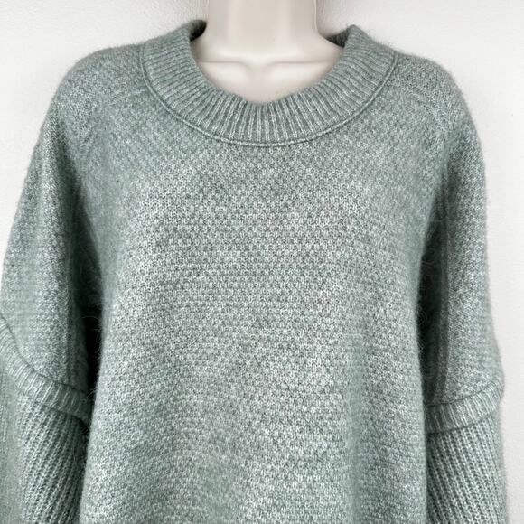 Madewell Cable Havener Pullover Sweater Wool Alpaca Cable Knit Sage 3X Boxy - Picture 5 of 16